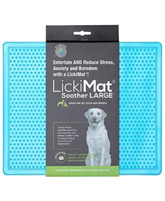 Lickimat Soother Original Slow Food Licking Mat for Cats & Dogs X-Large - Blue