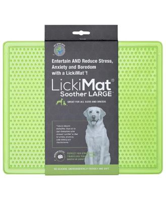 Lickimat Soother Original Slow Food Licking Mat for Cats & Dogs X-Large - Green