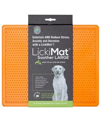 Lickimat Soother Original Slow Food Licking Mat for Cats & Dogs X-Large - Orange