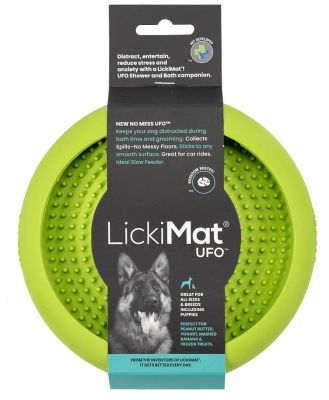 Lickimat UFO Slow Food Anti-Anxiety Licking Dog Bowl - Green