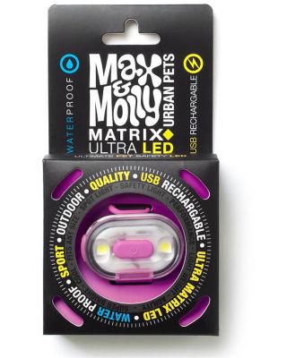 Max & Molly Matrix Ultra LED Harness/Collar Safety light- Pink