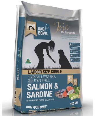 Meals for Mutts Gluten Free Salmon & Sardine Larger Kibble Dry Dog Food 9kg