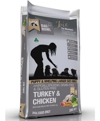 Meals for Mutts Turkey & Chicken Grain Free Larger Kibble for Puppies - 20kg