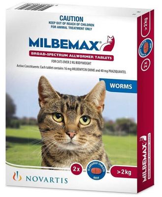 Milbemax All Wormer Beef-Flavoured Tablet for Large Cats over 2kg - 2-Pack