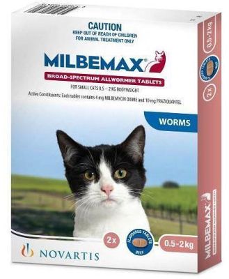 Milbemax All Wormer Beef-Flavoured Tablet for Small Cats & Kittens under 2kg - 2-Pack