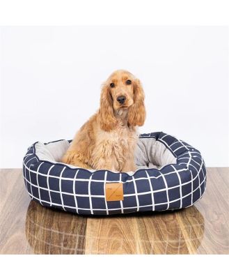 Mog & Bone 4 Seasons Reversible Dog Bed - Navy Check -