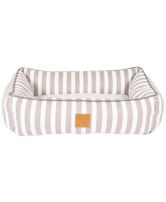 Mog & Bone Bolster Dog Bed - Latte Hamptons Stripe -