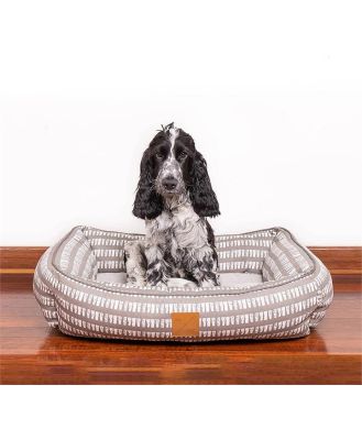 Mog & Bone Bolster Dog Bed - Latte Mosaic -