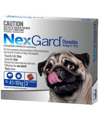 NEXGARD FOR DOGS 4.1-10KG - Blue 3 Pack