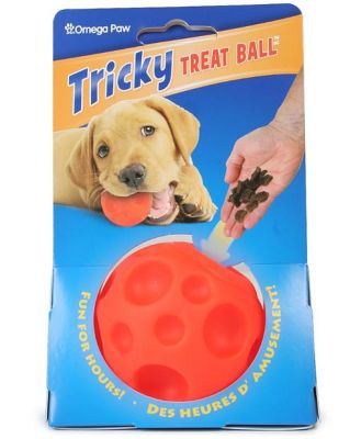 Omega Paw Tricky Treat Ball Treat & Food Dispensing Dog Toy -