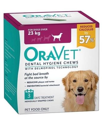 Oravet Plaque & Tartar Control Chews for Large Dogs over 23kg - 3-pack