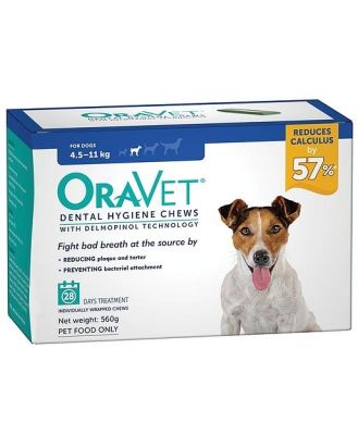 Oravet Plaque & Tartar Control Chews for Small Dogs 4.5-11kg - 28-pack