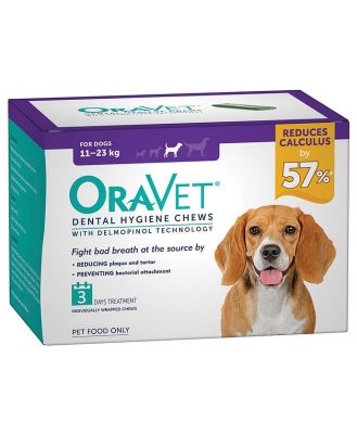 Oravet Plaque & Tartar Control Chews for Small Dogs 4.5-11kg - 3-pack