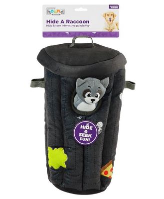 Outward Hound Hide A Raccoon Plush Dog Puzzle with 3 Squeaker Toys