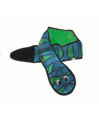 Invincibles Snake Squeaker Dog Toy Blue/Green - New Colours! - 6 Squeaker