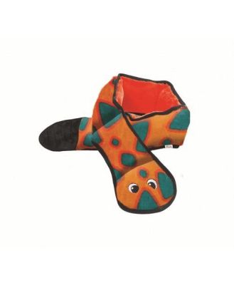 Invincibles Snake Squeaker Dog Toy Orange/Blue - New Colours! - 6 Squeaker
