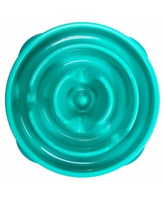 Outward Hound Mini Fun Feeder Interactive Slow Bowl for Dogs - Teal