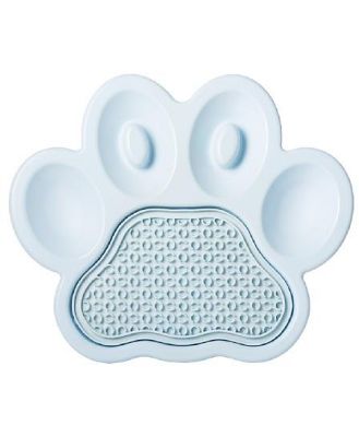 PAW 2-in-1 Slow Feeder & Anti-Anxiety Food Pet Lick Pad & Bowl Combo - Blue
