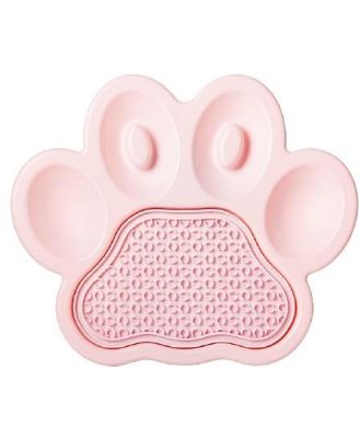 PAW 2-in-1 Slow Feeder & Anti-Anxiety Food Pet Lick Pad & Bowl Combo - Pink