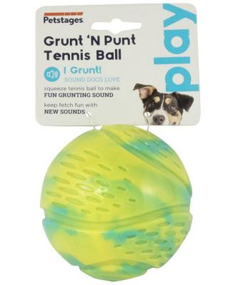 Petstages Grunt N Punt Tennis Ball Fetch Dog Toy