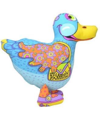 Petstages Madcap Splashin Fashion Duck Plush Squeaker Canvas Dog Toy