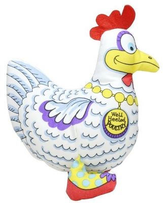 Petstages Madcap Well-Heeled Poultry Plush Squeaker Canvas Dog Toy