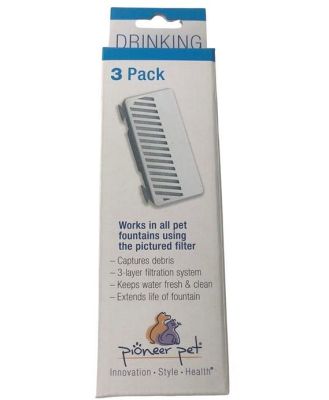 Pioneer Pets Replacement T-Filter 3-Pack - for Swan, Retro, Round Ceramic Fountains (#3091)