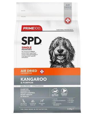 Prime100 SPD Air Dried Dog Food Single Protein Kangaroo & Pumpkin 2.2kg