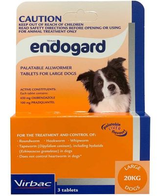 Endogard Broad Spectrum All Wormer for Large Dogs up to 20kg - 3-Pack