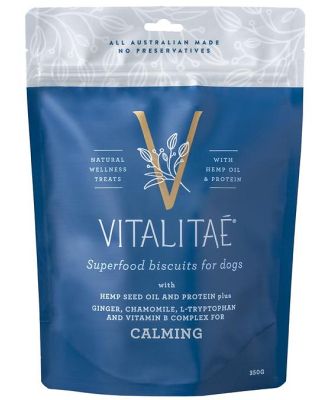 Vitalitae Superfood & Hemp Oil Dog Treats - Calming Biscuits - 350g
