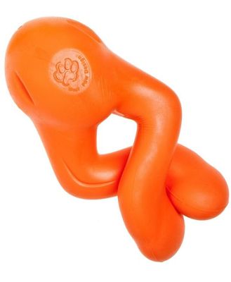 West Paw Tizzi Treat & Tug Toy for Tough Dogs - Large - Orange