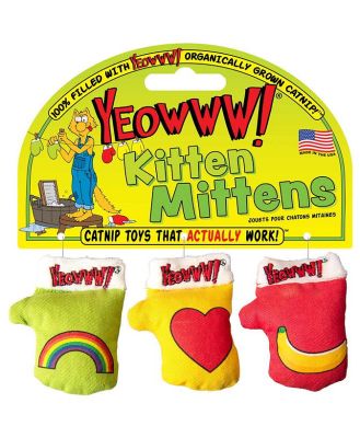 Yeowww Holiday Kitten Mittens Cat Toys - Pack of 3 Organic Catnip Toys Made in USA