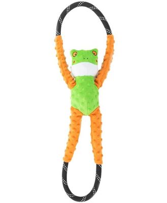 Zippy Paws RopeTugz Squeaker Dog Toy with Rope - Tree Frog
