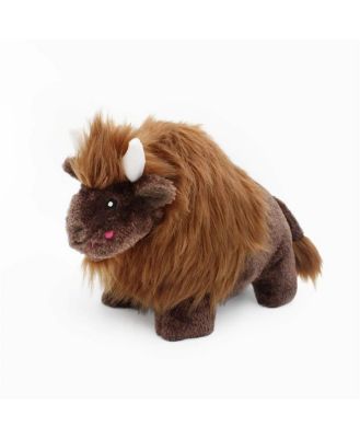 Zippy Paws Wooliez Plush Squeaker Dog Toy - Billie the Bison
