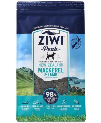 Ziwi Peak Air Dried Grain Free Dog Food 2.5kg Pouch - Mackerel & Lamb