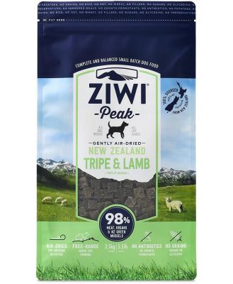 Ziwi Peak Air Dried Grain Free Dog Food 2.5kg Pouch - Tripe & Lamb