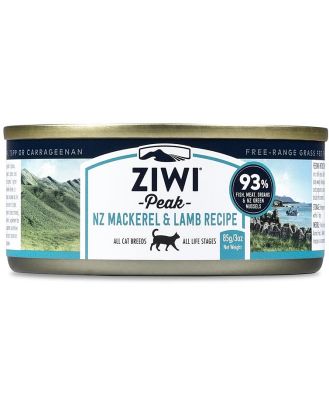 Ziwi Peak Moist Grain Free Cat Food - Mackerel & Lamb - 85g x 24 Cans