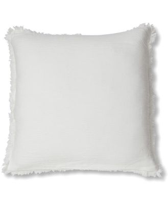 Molly Fringed Cotton Euro Cushion - Ivory