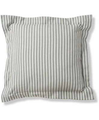 Ari Linen Blend Thin Stripe Cushion - Seafoam Blue