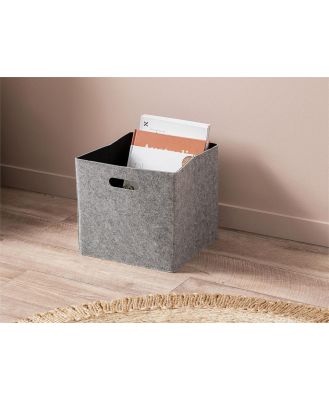 Felt Cube Basket - Grey