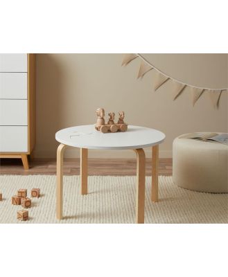 Hudson Kids Round Table - White/Natural