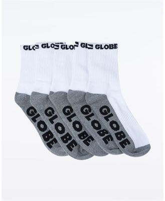 Youth Quarter Socks 5PK. White/Grey