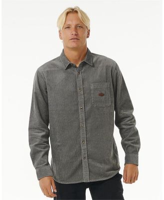 Classic Surf Cord Long Sleeve Shirt. Charcoal Grey