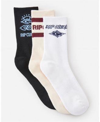 Icons Of Surf Sock 3 Pack. Natural