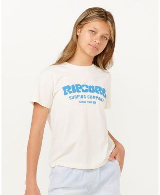 Surf Puff Relaxed Tee- Girl. Bone/Bright Blue Size