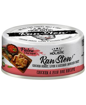 Absolute Holistic Raw Stew Cat Food Chicken And Fish Roe 24 X 80g
