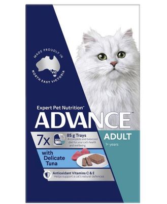 Advance Adult Delicate Tuna Wet Cat Food Trays 7 X 85g