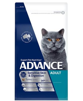 Advance Adult Sensitive Dry Cat Food Turkey 4kg