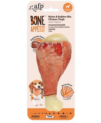Afp Bone Appetit Nylon And Rubber Mix Chicken Thigh Bacon Flavor Infused Each