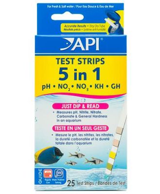 Api 5 In 1 Freshwater And Saltwater Aquarium Test Strips 25 Pack